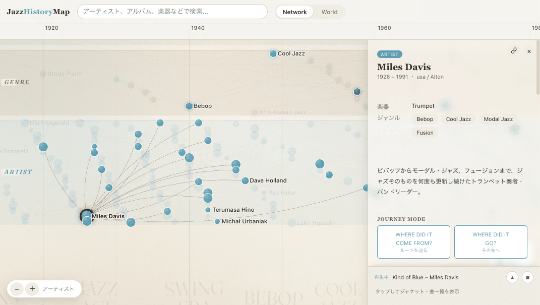 Jazz History Mapのメインビジュアル